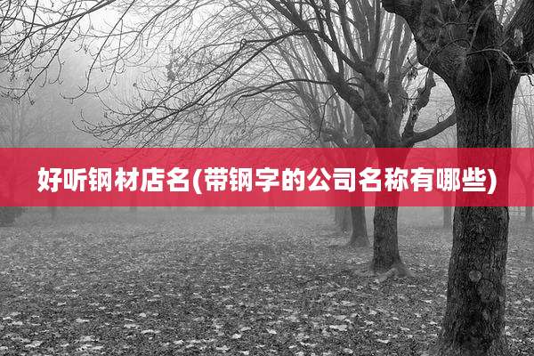 好听钢材店名(带钢字的公司名称有哪些)