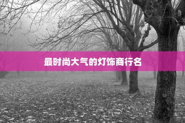 最时尚大气的灯饰商行名