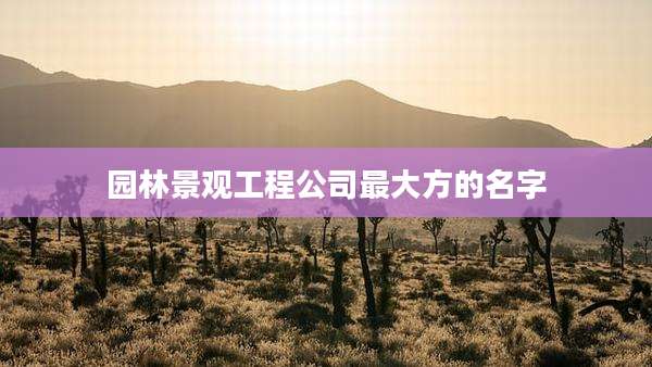 园林景观工程公司最大方的名字