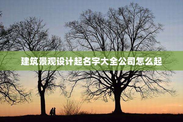 建筑景观设计起名字大全公司怎么起