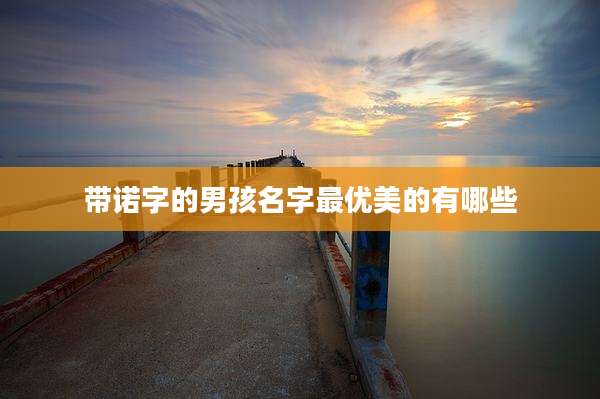 带诺字的男孩名字最优美的有哪些