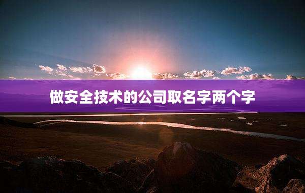 做安全技术的公司取名字两个字