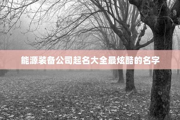 能源装备公司起名大全最炫酷的名字