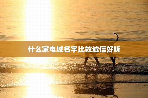 什么家电城名字比较诚信好听