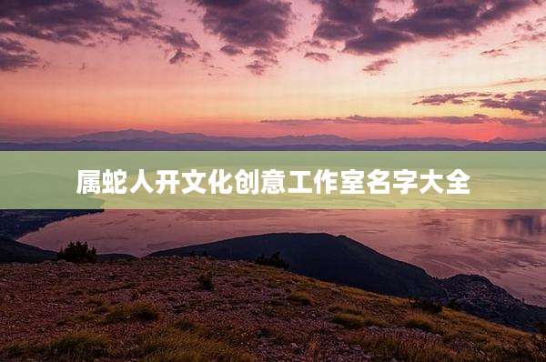 属蛇人开文化创意工作室名字大全