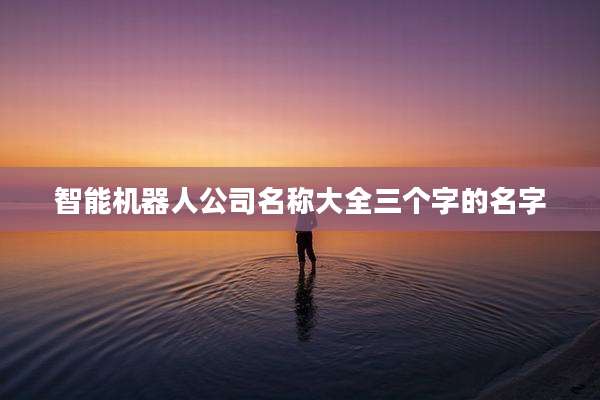 智能机器人公司名称大全三个字的名字