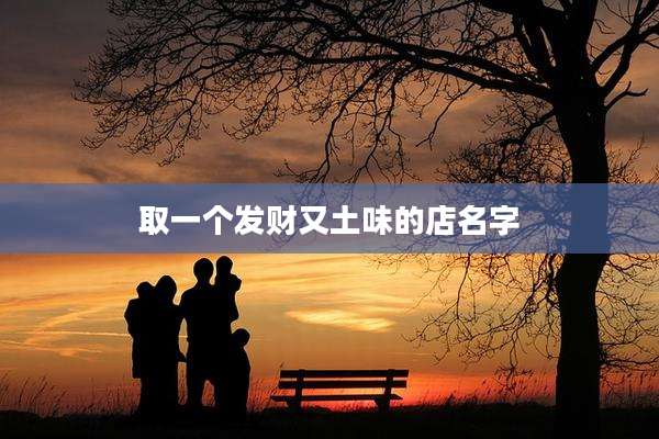 取一个发财又土味的店名字