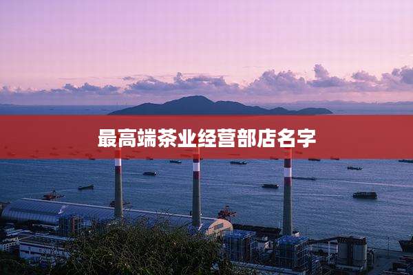 最高端茶业经营部店名字