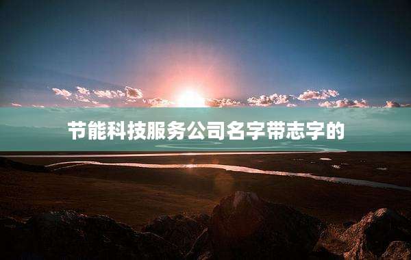 节能科技服务公司名字带志字的