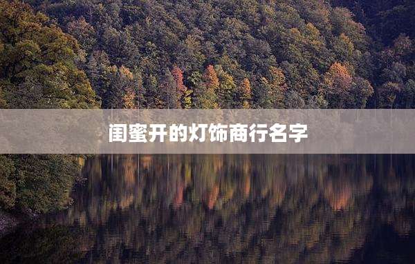 闺蜜开的灯饰商行名字