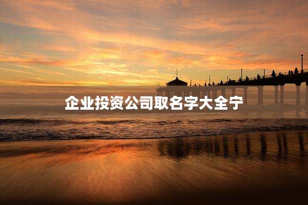 企业投资公司取名字大全宁