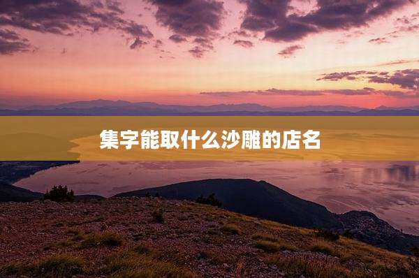 集字能取什么沙雕的店名