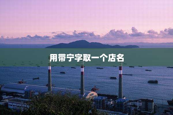 用带宁字取一个店名