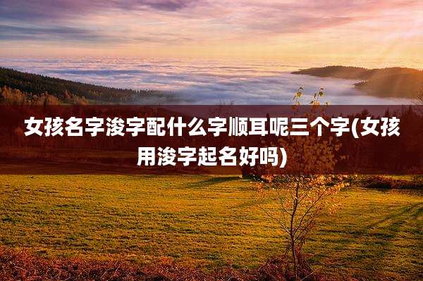 女孩名字浚字配什么字顺耳呢三个字(女孩用浚字起名好吗)