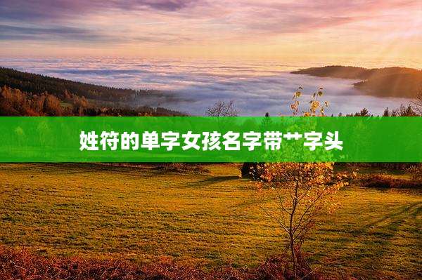 姓符的单字女孩名字带艹字头