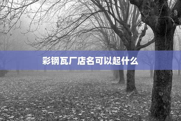彩钢瓦厂店名可以起什么