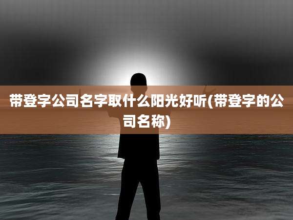 带登字公司名字取什么阳光好听(带登字的公司名称)