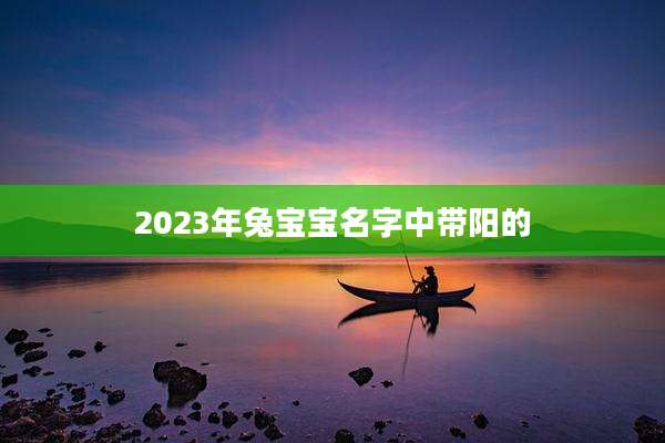2023年兔宝宝名字中带阳的