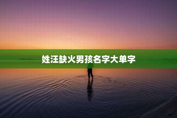 姓汪缺火男孩名字大单字