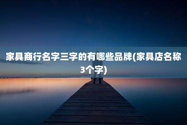 家具商行名字三字的有哪些品牌(家具店名称3个字)