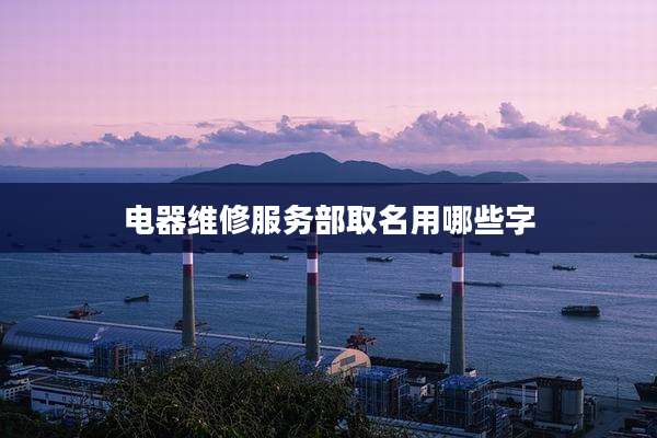 电器维修服务部取名用哪些字