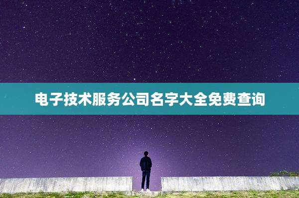 电子技术服务公司名字大全免费查询