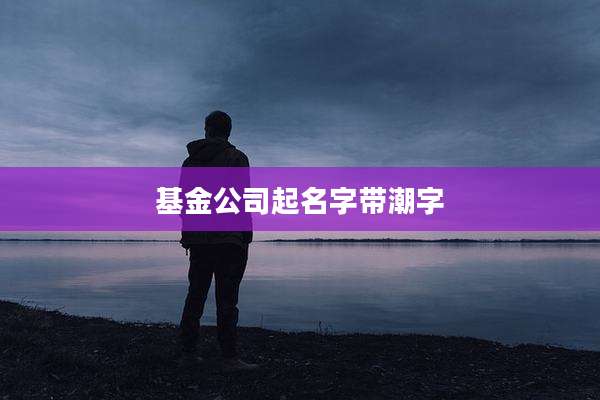 基金公司起名字带潮字