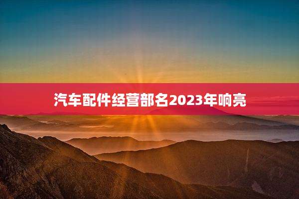 汽车配件经营部名2023年响亮