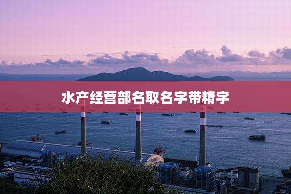 水产经营部名取名字带精字