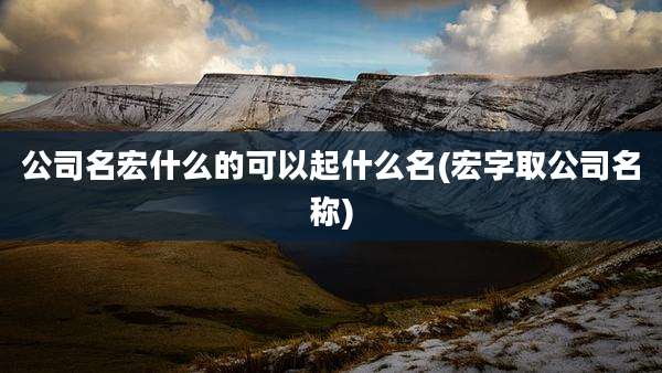 公司名宏什么的可以起什么名(宏字取公司名称)