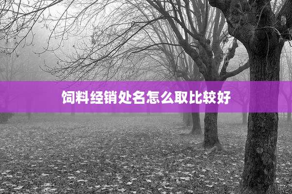 饲料经销处名怎么取比较好