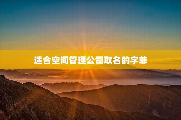 适合空间管理公司取名的字菲