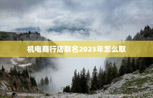 机电商行店取名2023年怎么取