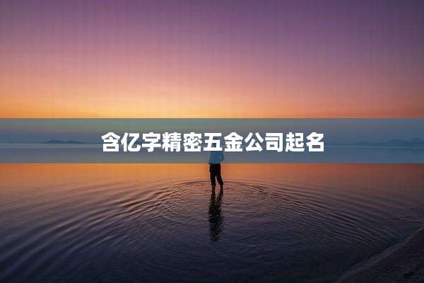 含亿字精密五金公司起名