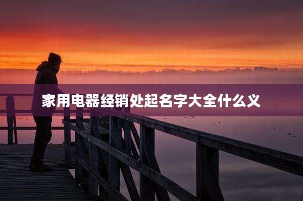 家用电器经销处起名字大全什么义