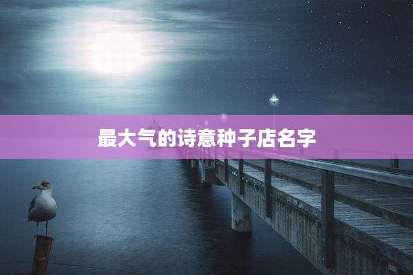 最大气的诗意种子店名字