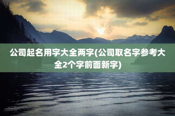 公司起名用字大全两字(公司取名字参考大全2个字前面新字)