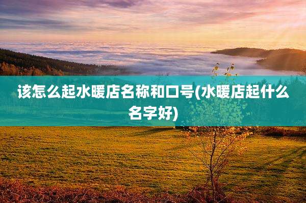 该怎么起水暖店名称和口号(水暖店起什么名字好)