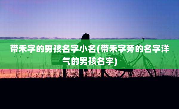 带禾字的男孩名字小名(带禾字旁的名字洋气的男孩名字)
