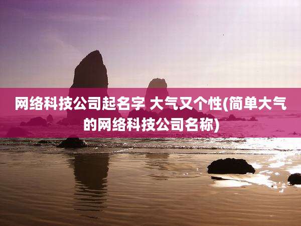 网络科技公司起名字 大气又个性(简单大气的网络科技公司名称)