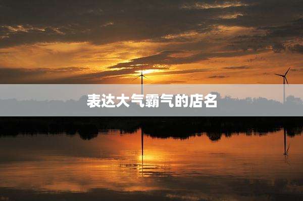 表达大气霸气的店名