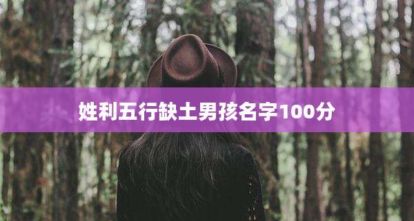 姓利五行缺土男孩名字100分