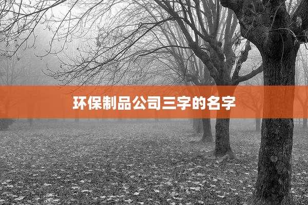 环保制品公司三字的名字