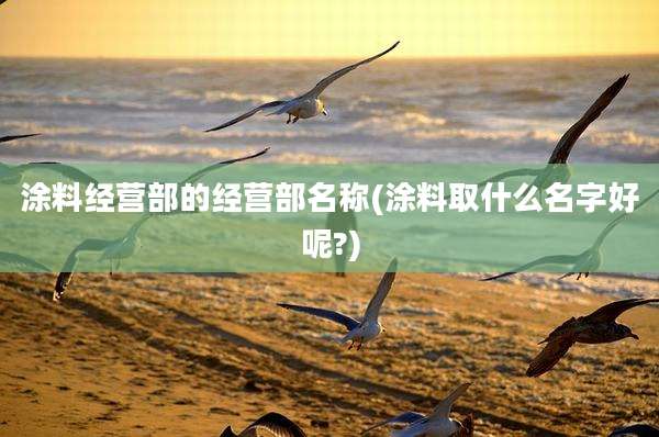 涂料经营部的经营部名称(涂料取什么名字好呢?)