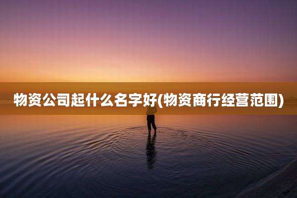 物资公司起什么名字好(物资商行经营范围)