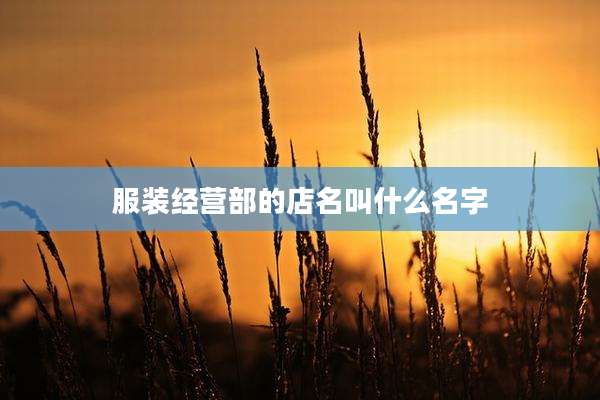 服装经营部的店名叫什么名字