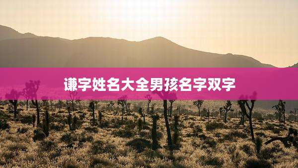 谦字姓名大全男孩名字双字