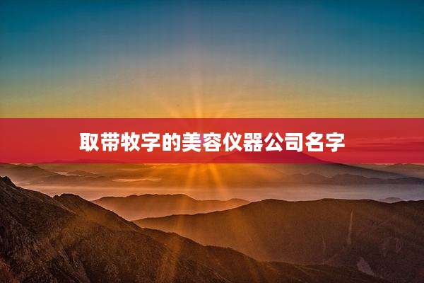 取带牧字的美容仪器公司名字