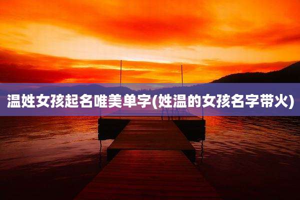 温姓女孩起名唯美单字(姓温的女孩名字带火)