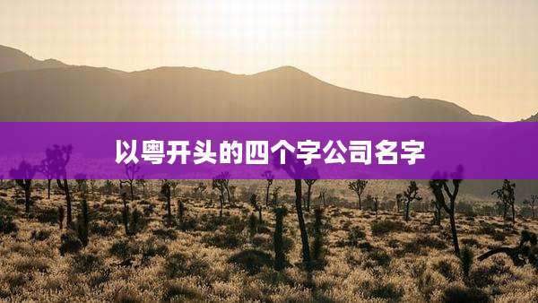 以粤开头的四个字公司名字
